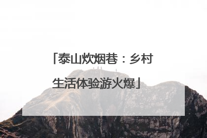 泰山炊烟巷：乡村生活体验游火爆