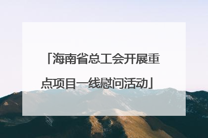 海南省总工会开展重点项目一线慰问活动