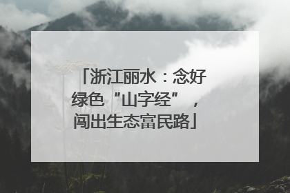 浙江丽水：念好绿色“山字经”，闯出生态富民路