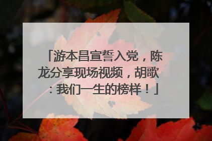 游本昌宣誓入党，陈龙分享现场视频，胡歌：我们一生的榜样！