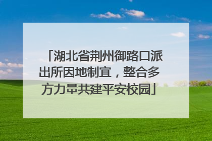 湖北省荆州御路口派出所因地制宜，整合多方力量共建平安校园