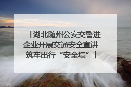 湖北随州公安交警进企业开展交通安全宣讲筑牢出行“安全墙”