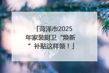 菏泽市2025年家装厨卫“焕新”补贴这样领！