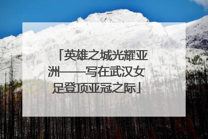 英雄之城光耀亚洲——写在武汉女足登顶亚冠之际