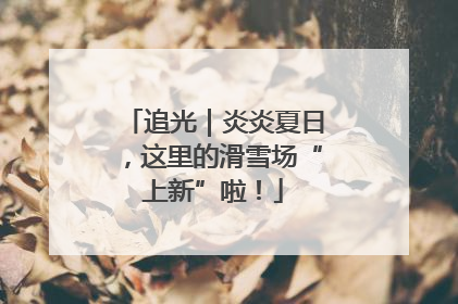追光｜炎炎夏日，这里的滑雪场“上新”啦！