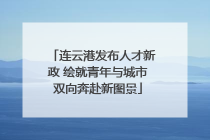 连云港发布人才新政 绘就青年与城市双向奔赴新图景