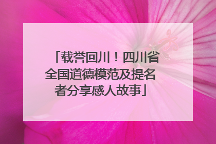 载誉回川！四川省全国道德模范及提名者分享感人故事