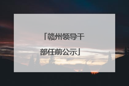 赣州领导干部任前公示