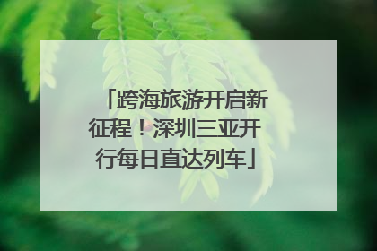 跨海旅游开启新征程！深圳三亚开行每日直达列车