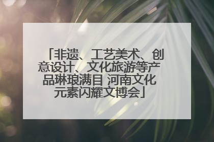 非遗、工艺美术、创意设计、文化旅游等产品琳琅满目 河南文化元素闪耀文博会