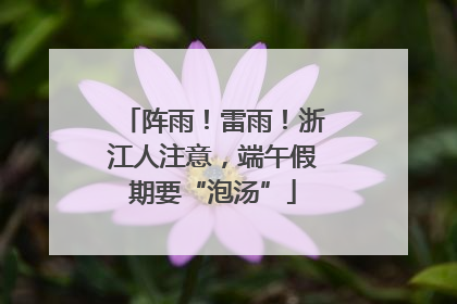 阵雨！雷雨！浙江人注意，端午假期要“泡汤”