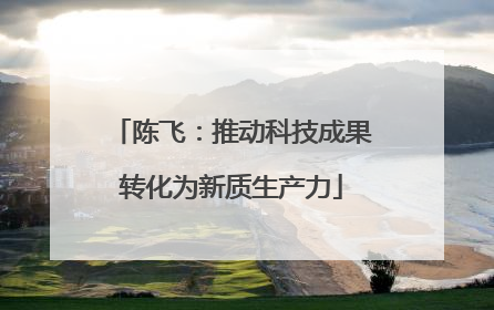 陈飞：推动科技成果转化为新质生产力