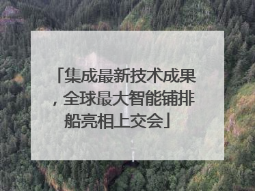 集成最新技术成果，全球最大智能铺排船亮相上交会