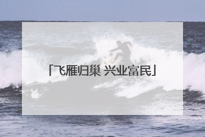 飞雁归巢 兴业富民