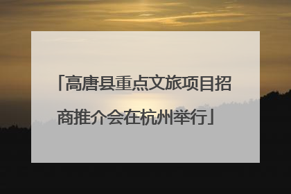 高唐县重点文旅项目招商推介会在杭州举行
