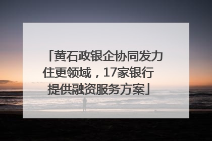 黄石政银企协同发力住更领域，17家银行提供融资服务方案