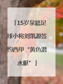 15岁泉籍足球小将刘凯源签约西甲“黄色潜水艇”
