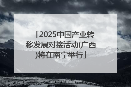 2025中国产业转移发展对接活动(广西)将在南宁举行