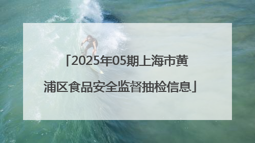 2025年05期上海市黄浦区食品安全监督抽检信息