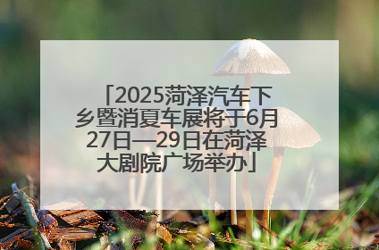 2025菏泽汽车下乡暨消夏车展将于6月27日—29日在菏泽大剧院广场举办