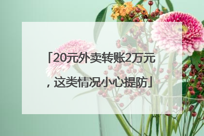 20元外卖转账2万元，这类情况小心提防