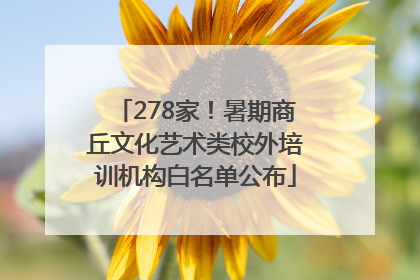 278家！暑期商丘文化艺术类校外培训机构白名单公布
