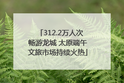 312.2万人次畅游龙城 太原端午文旅市场持续火热