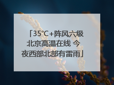 35℃+阵风六级 北京高温在线 今夜西部北部有雷雨