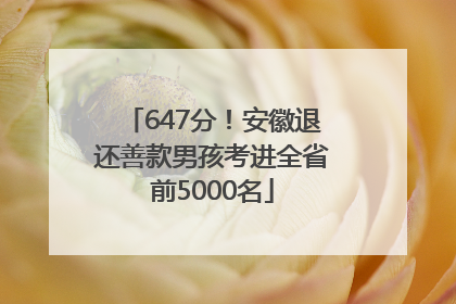 647分！安徽退还善款男孩考进全省前5000名